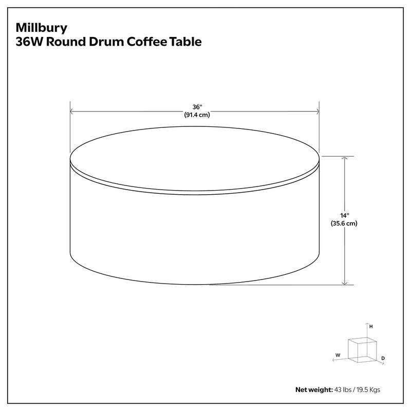 Millbury - Drum Coffee Table - R&R Furniture Gallery (Fountain Valley, CA)