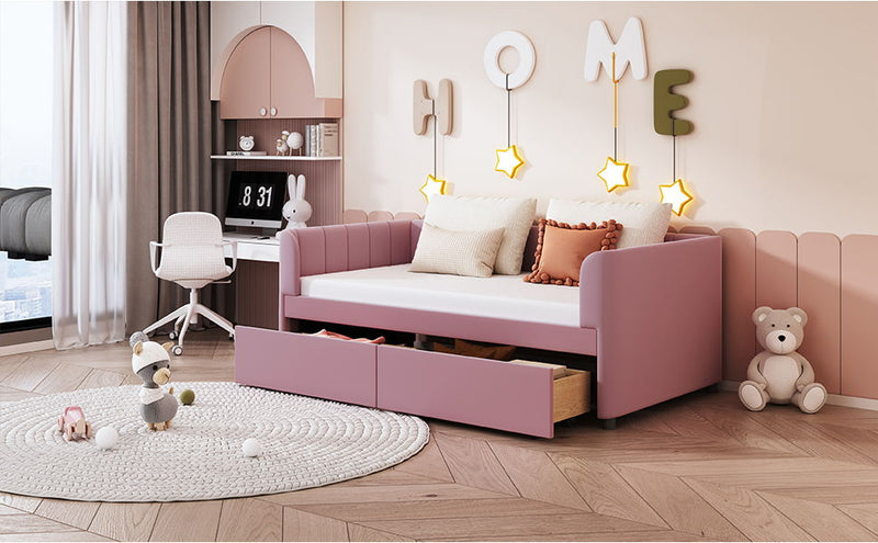Upholstered Daybed With Ergonomic Design Backrest - R&R Furniture Gallery (Fountain Valley, CA)