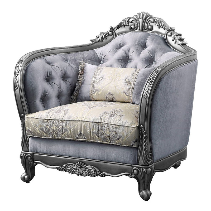 Ariadne - Chair With Pillow - Fabric & Platinum - R&R Furniture Gallery (Fountain Valley, CA)