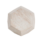 Outdoor / Indoor Lightweight Concrete Side Table, Hexagonal Round Travertine Accent Table - Beige - R&R Furniture Gallery (Fountain Valley, CA)
