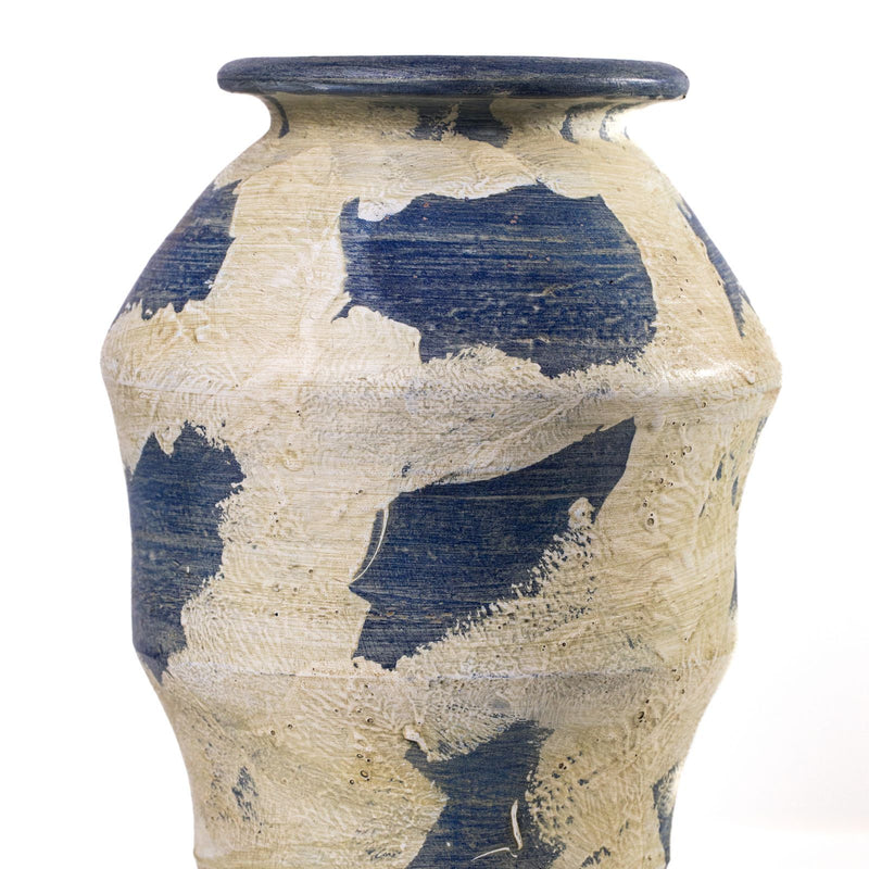 Visha - Terracotta Vase - Cream and Blue - R&R Furniture Gallery (Fountain Valley, CA)