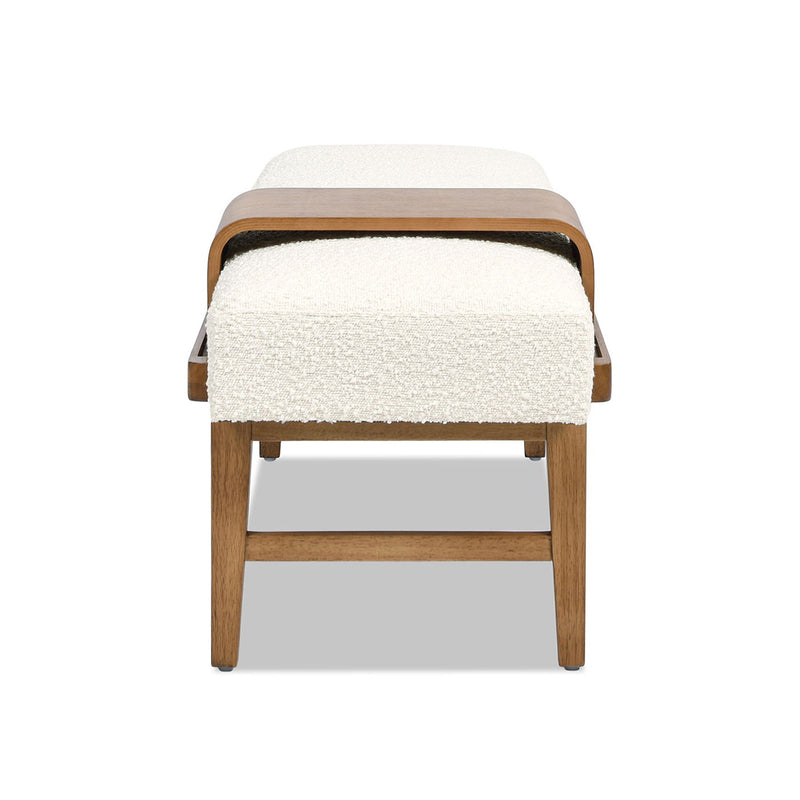 Billie - Modern Telephone Bench With Sliding Shelf - Ivory White - R&R Furniture Gallery (Fountain Valley, CA)