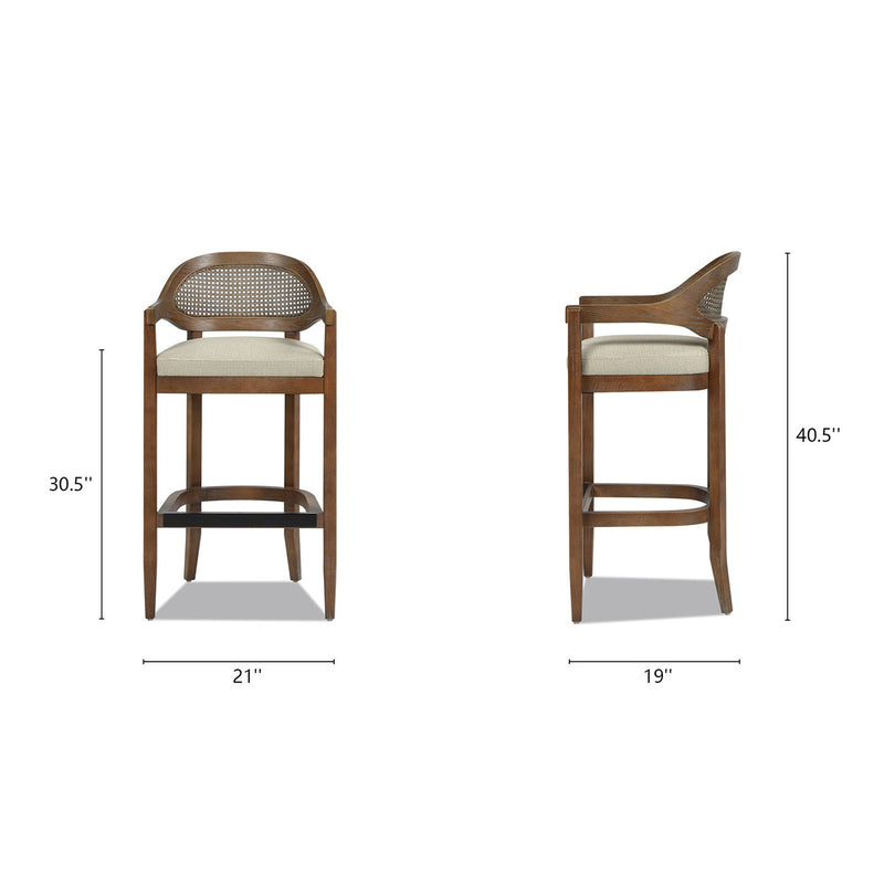 Americana - Mid-Century Modern Cane Back Counter Stool - R&R Furniture Gallery (Fountain Valley, CA)
