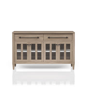 Power Ready - Buffet With Glass Cabinet Doors - Sand - R&R Furniture Gallery (Fountain Valley, CA)