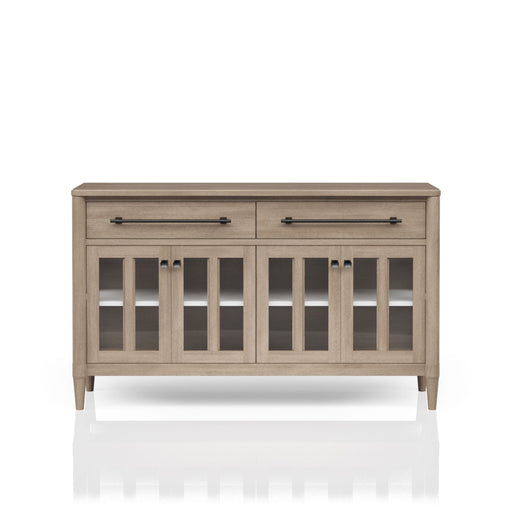 Power Ready - Buffet With Glass Cabinet Doors - Sand - R&R Furniture Gallery (Fountain Valley, CA)