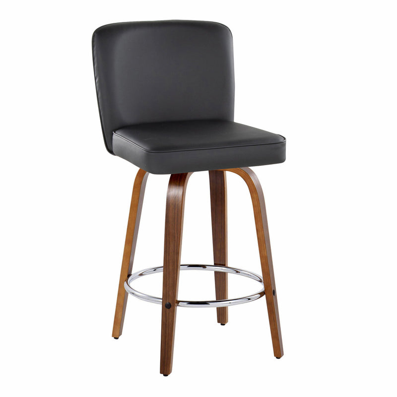 Lumi Source Henry contemporary fixed height counter stools with swivel, round footrest, set of 2, in modern design