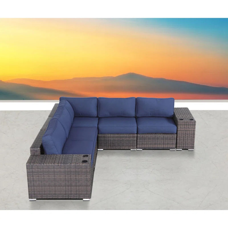 Modern Rattan Wicker Seating Group With Cushions - R&R Furniture Gallery (Fountain Valley, CA)