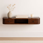 Lunar - 2 Drawer Floating Console - Chestnut - R&R Furniture Gallery (Fountain Valley, CA)