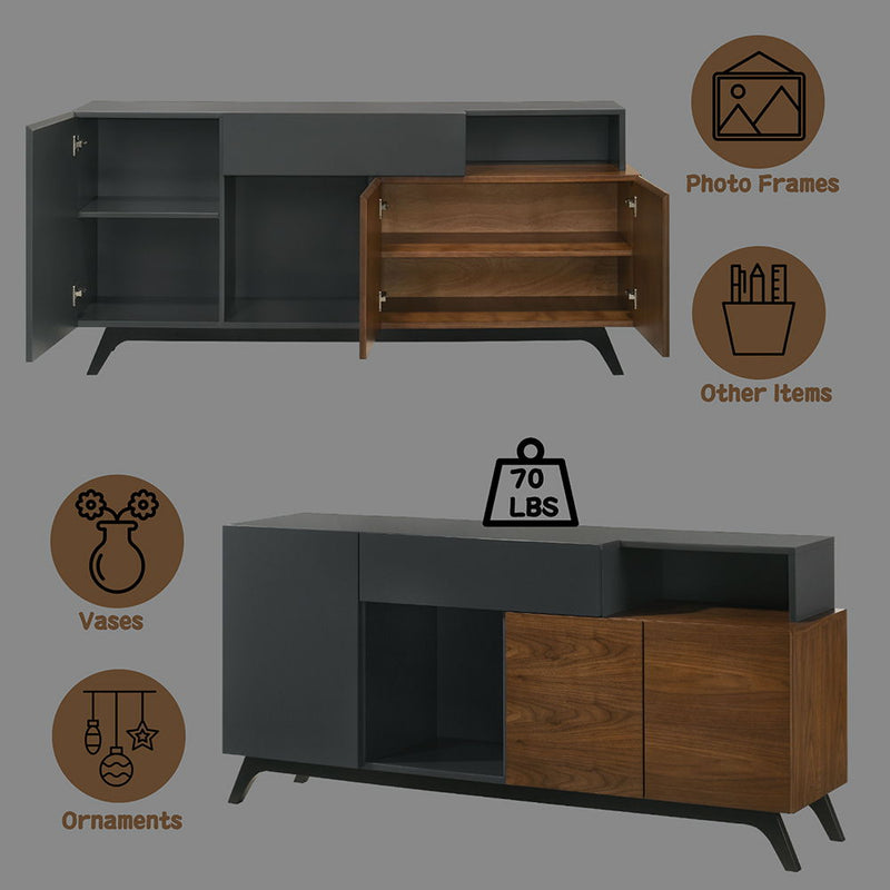 Destin - Server - Walnut - R&R Furniture Gallery (Fountain Valley, CA)