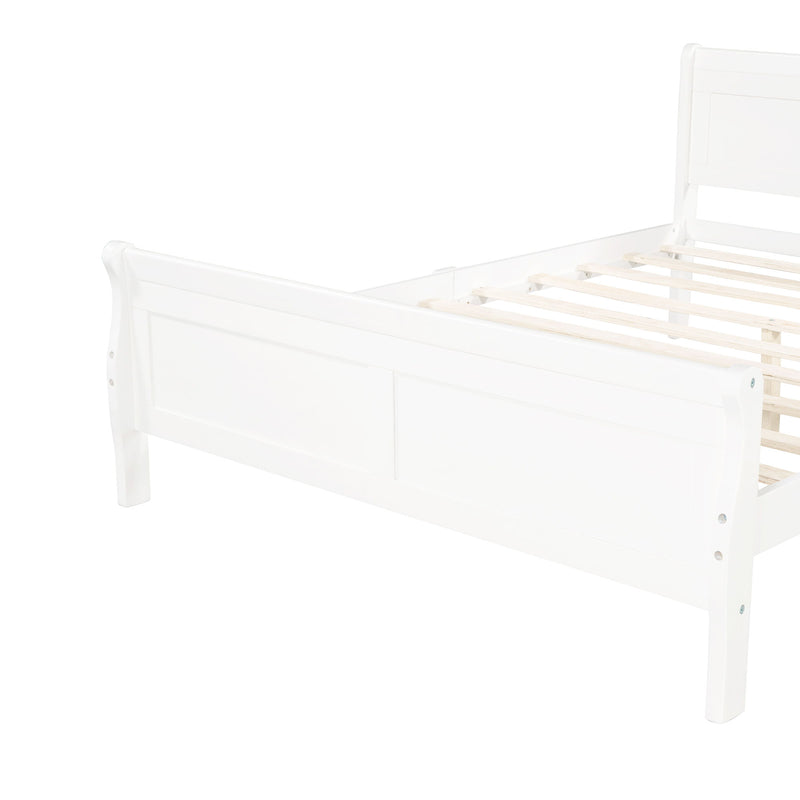 Platform Bed Frame Mattress Foundation Sleigh Bed With Headboard / Footboard / Wood Slat Suppor - R&R Furniture Gallery (Fountain Valley, CA)
