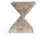Adler - Outdoor Concrete Accent Table - Brown/Ivory - R&R Furniture Gallery (Fountain Valley, CA)