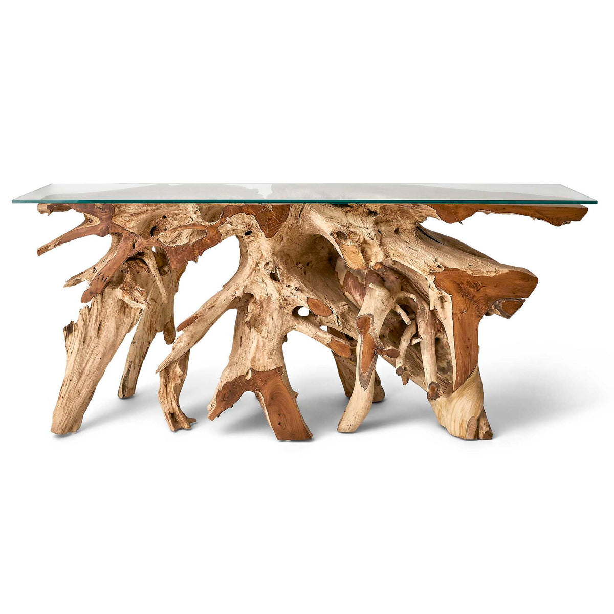 Center Root - 74" x 17" Console Table - Brown