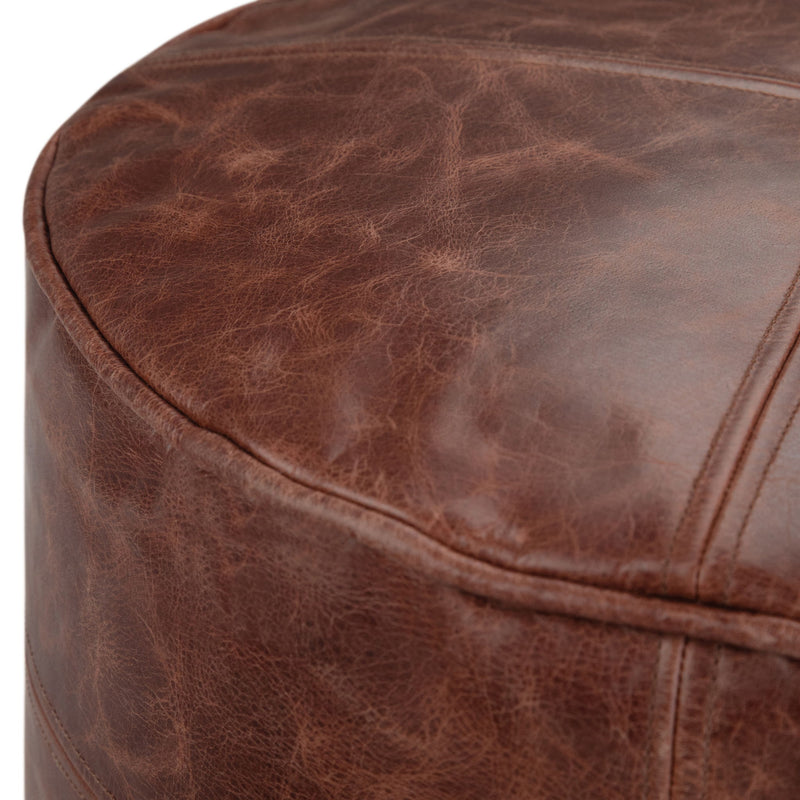 Connor - Handcrafted Round Pouf - R&R Furniture Gallery (Fountain Valley, CA)