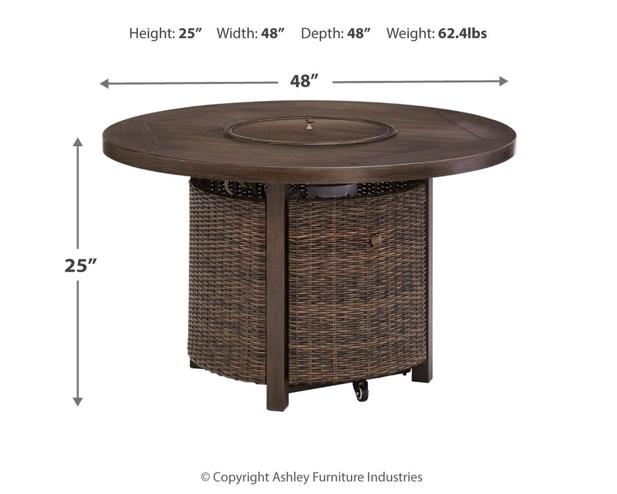 Paradise Trail - Round Fire Pit Table - Medium Brown - R&R Furniture Gallery (Fountain Valley, CA)