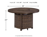 Paradise Trail - Round Fire Pit Table - Medium Brown - R&R Furniture Gallery (Fountain Valley, CA)