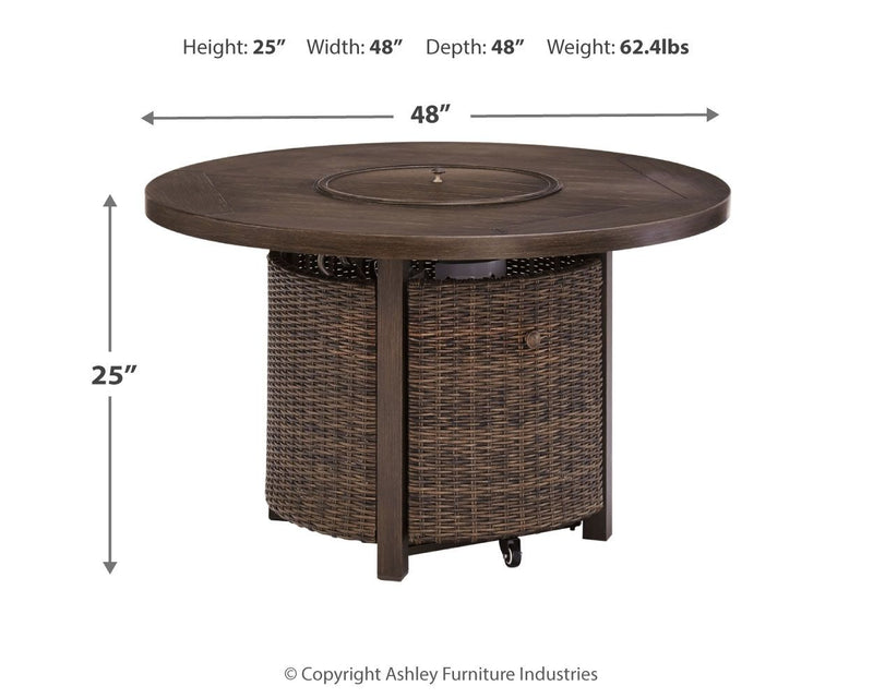 Paradise Trail - Round Fire Pit Table - Medium Brown - R&R Furniture Gallery (Fountain Valley, CA)