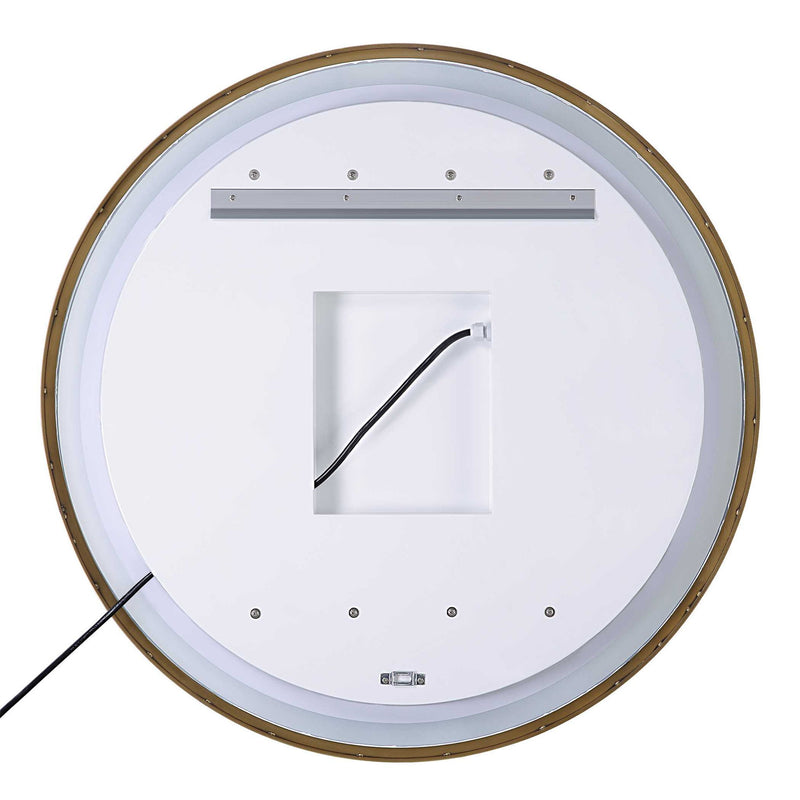 Crofton - Lighted Brass Round Mirror