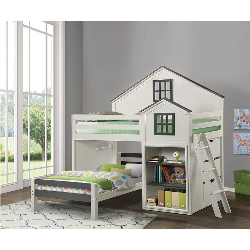 Ratana - Twin Bed - Gray & White - R&R Furniture Gallery (Fountain Valley, CA)