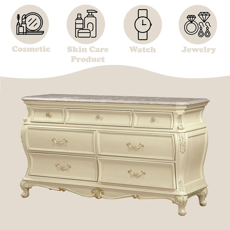 Chantelle - Dresser - Pearl White Finish - R&R Furniture Gallery (Fountain Valley, CA)