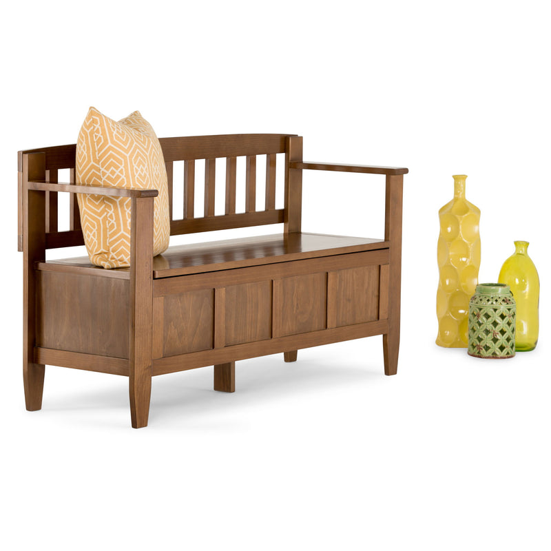 Brooklyn - Entryway Storage Bench - Medium Saddle Brown - R&R Furniture Gallery (Fountain Valley, CA)