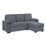 Rebecca - Sofa With Pull Out Bed, Storage Chaise, USB And Cup Holders - Dark Gray - R&R Furniture Gallery (Fountain Valley, CA)