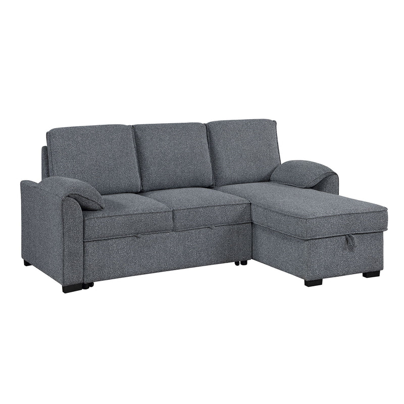 Rebecca - Sofa With Pull Out Bed, Storage Chaise, USB And Cup Holders - Dark Gray - R&R Furniture Gallery (Fountain Valley, CA)