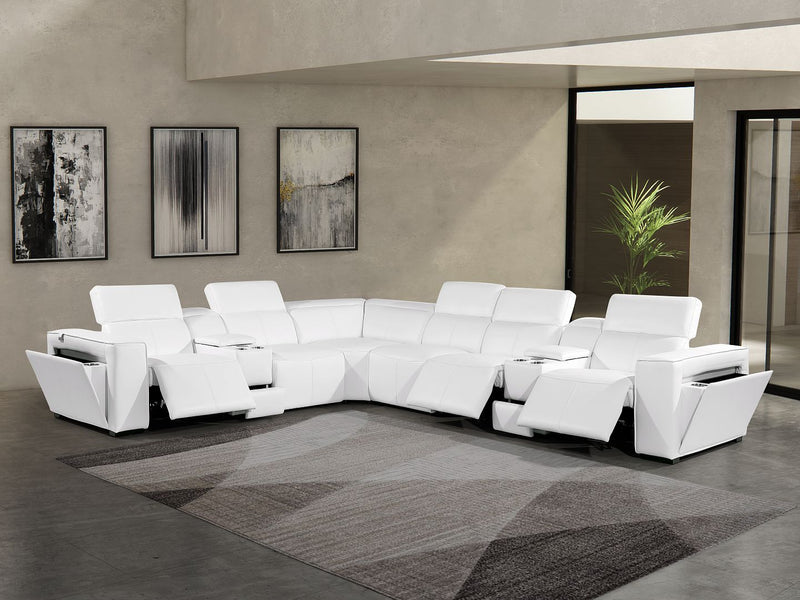 1224 - 8-Piece L-Shaped Sectional Sofa In With 3 Power Recliners & Power Headrests