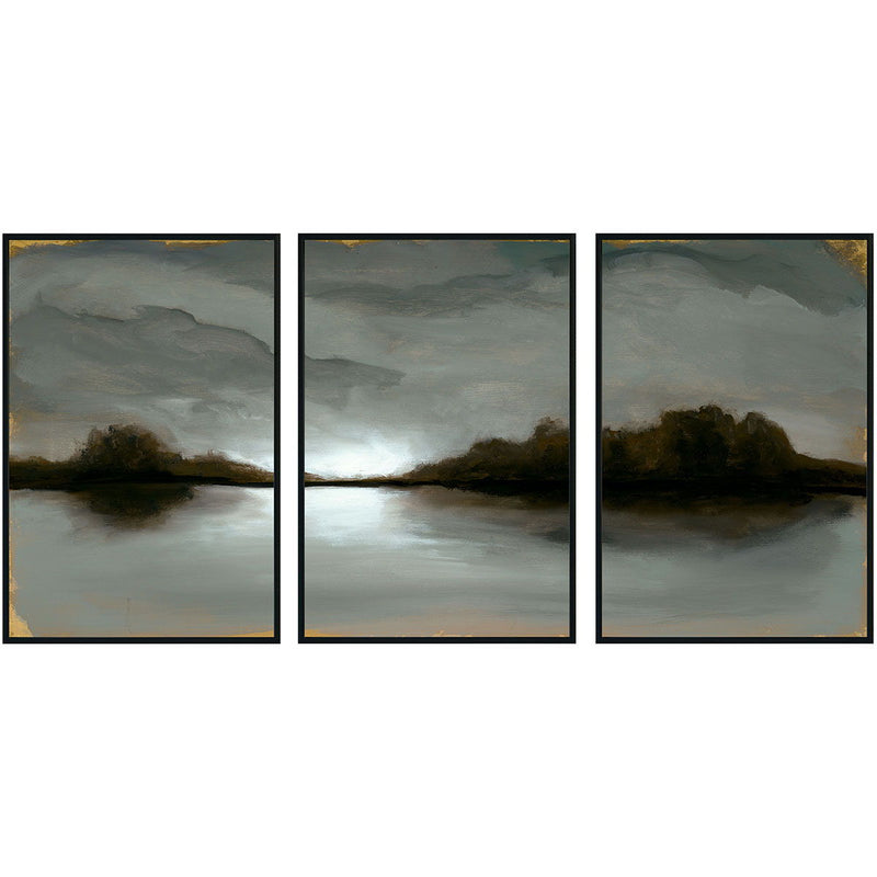 Illuminate - 72" x 36" Painting By Buddy Whitlock (Set of 3) - Black - R&R Furniture Gallery (Fountain Valley, CA)