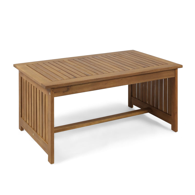 Acacia Wood Rectangular Patio Coffee Table For Outside - R&R Furniture Gallery (Fountain Valley, CA)