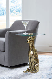 Vallain - Accent Table - Antique Gold Finish - R&R Furniture Gallery (Fountain Valley, CA)