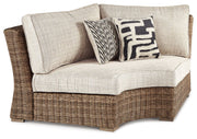 Beachcroft - Curved Corner Chair w/Cushion - Beige - R&R Furniture Gallery (Fountain Valley, CA)