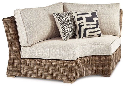 Beachcroft - Curved Corner Chair w/Cushion - Beige - R&R Furniture Gallery (Fountain Valley, CA)