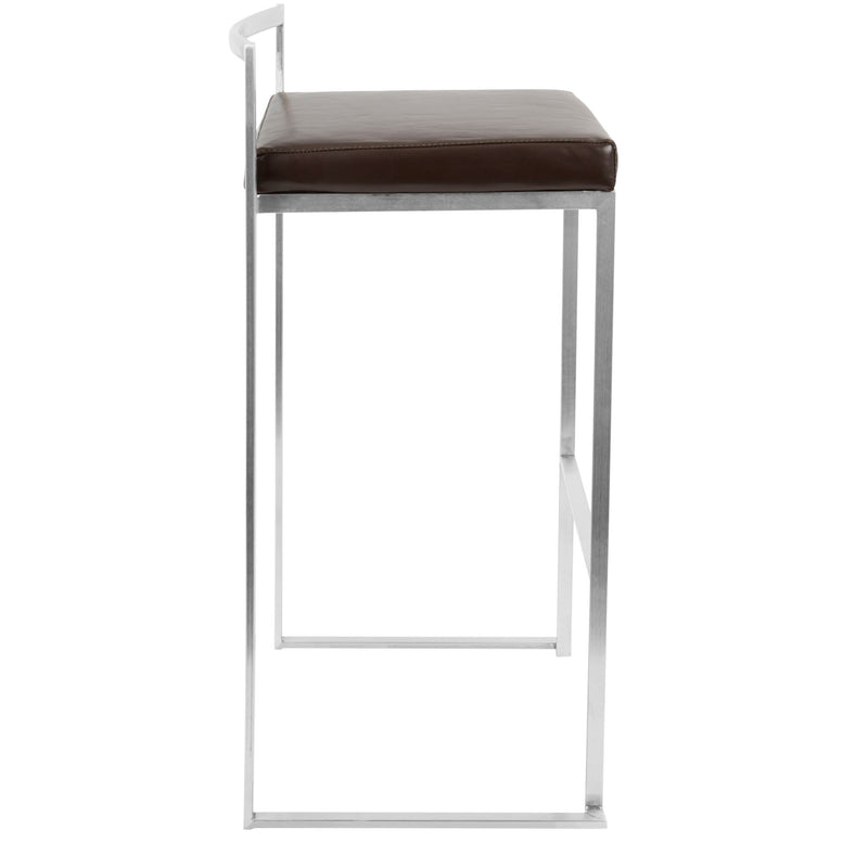 Lumi Source Fuji contemporary stackable barstool with sleek modern design and metal legs, shown in a set against a neutral background.