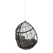 Noble House teardrop hanging chair with 8ft chain, cozy outdoor hammock seat with fabric and metal frame for relaxation.