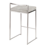 Lumi Source Fuji contemporary elegant stackable counter stool set with sleek design and wooden legs, perfect for modern kitchen or bar area