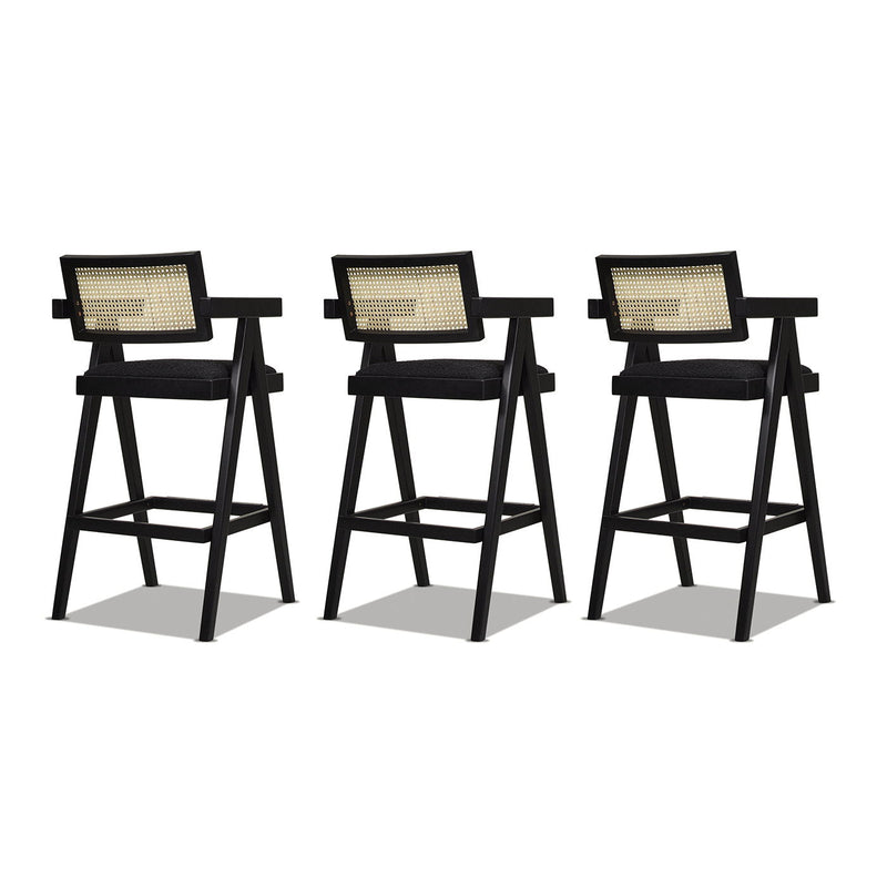 Milan - Modern Webbing Back Stool With Arms (Set of 3) - R&R Furniture Gallery (Fountain Valley, CA)