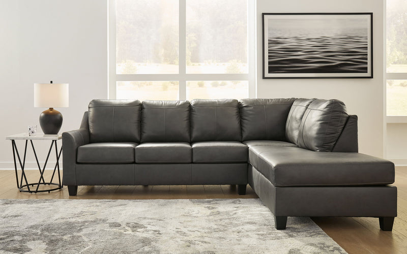 Valderno - 2-Piece Sectional With Raf Corner Chaise - Fog - R&R Furniture Gallery (Fountain Valley, CA)