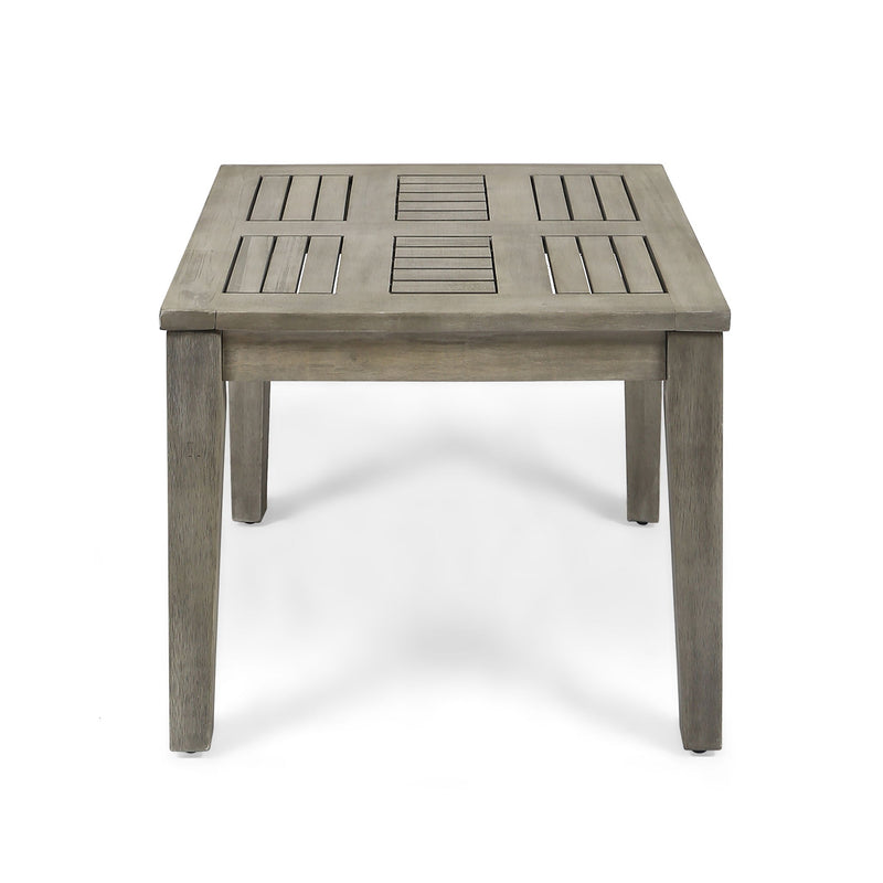 Dexterity - Outdoor Square Side Table With Wood Frame - Gray - R&R Furniture Gallery (Fountain Valley, CA)