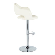 Set of 2 Lumi Source Margarite contemporary adjustable barstools with swivel and rounded T footrest, showcasing modern design and black finish.