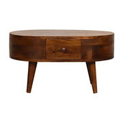Mini Rounded Coffee Table - Chestnut - R&R Furniture Gallery (Fountain Valley, CA)