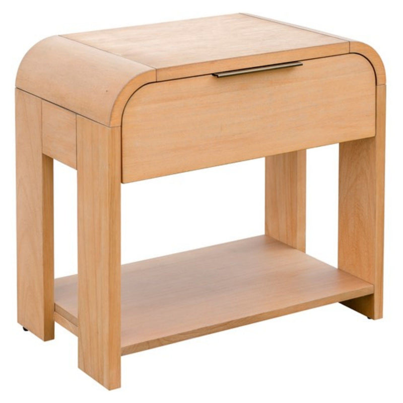 1 Drawer Waterfall Nightstand With Mid Century Design - Natural - R&R Furniture Gallery (Fountain Valley, CA)