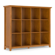 Handcrafted Acadian cube storage organizer by Simpli-Home featuring multiple open compartments for versatile storage.
