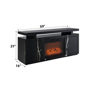 Drisana - TV Stand With Fireplace - Black Mirrored - R&R Furniture Gallery (Fountain Valley, CA)