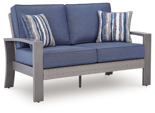 Half Moon Beach - Loveseat With Cushion - Blue / Gray - R&R Furniture Gallery (Fountain Valley, CA)