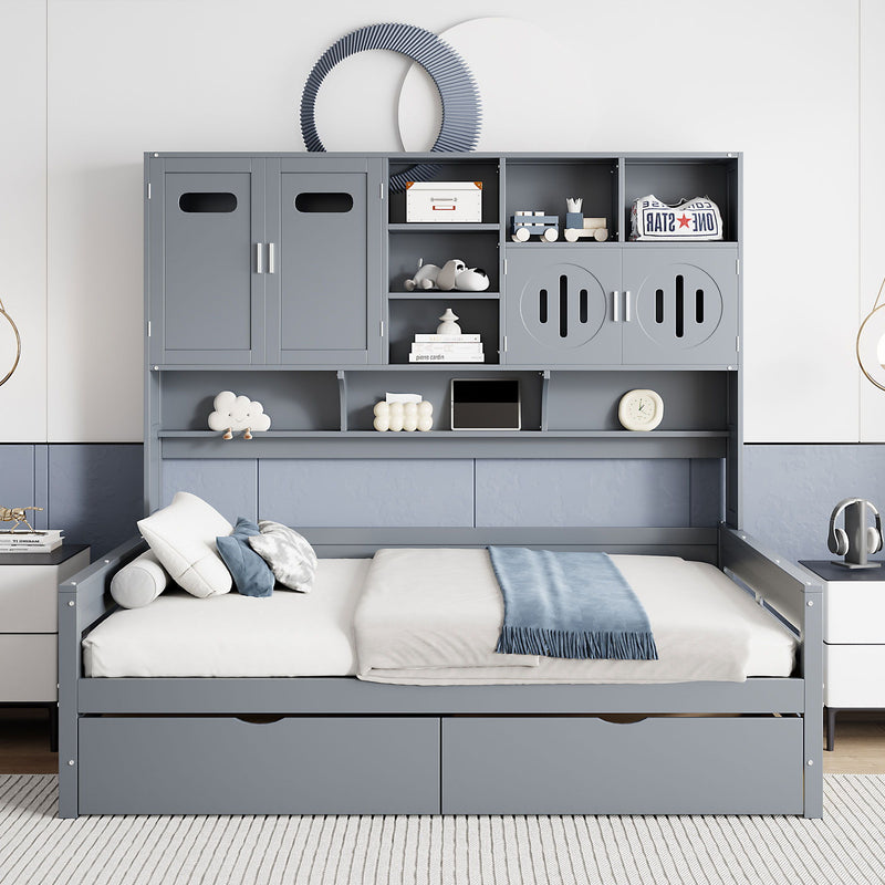 Daybed With All-In-One Cabinet And Shelf - R&R Furniture Gallery (Fountain Valley, CA)