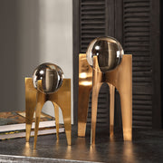 Uttermost Ellianna Crystal Spheres set of 2, elegant glass table accessories with clear spherical design for home decor.