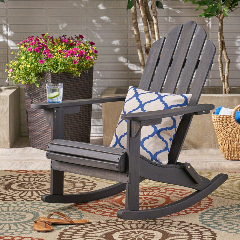 Echoes - Outdoor Acacia Wood Adirondack Rocking Chair - R&R Furniture Gallery (Fountain Valley, CA)