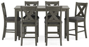 Caitbrook - Rect Drm Counter Table Set (Set of 7) - Gray - R&R Furniture Gallery (Fountain Valley, CA)