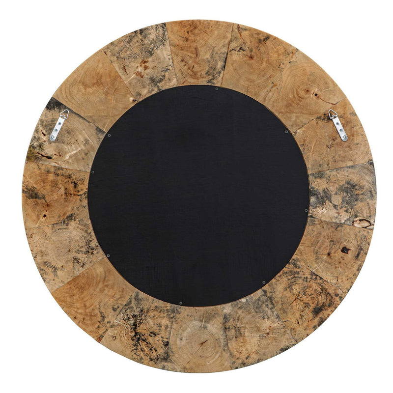 Hiram - Round Wood Mirror - Woodtone