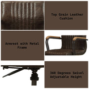 Joslin - Office Chair - Distress Chocolate Top Grain Leather - R&R Furniture Gallery (Fountain Valley, CA)